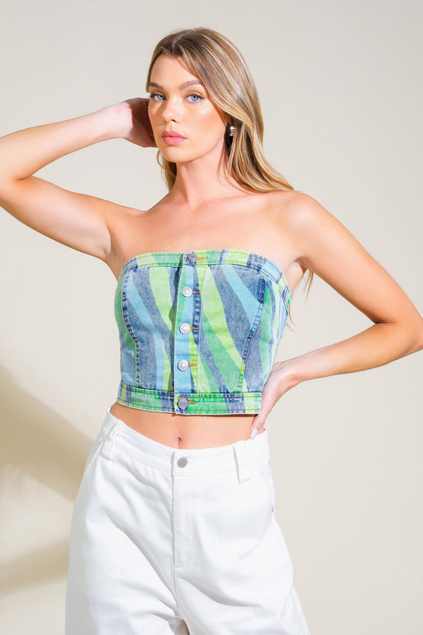 navigating-life-denim-top Flying Tomato-Sophia's StyleTOPS-1